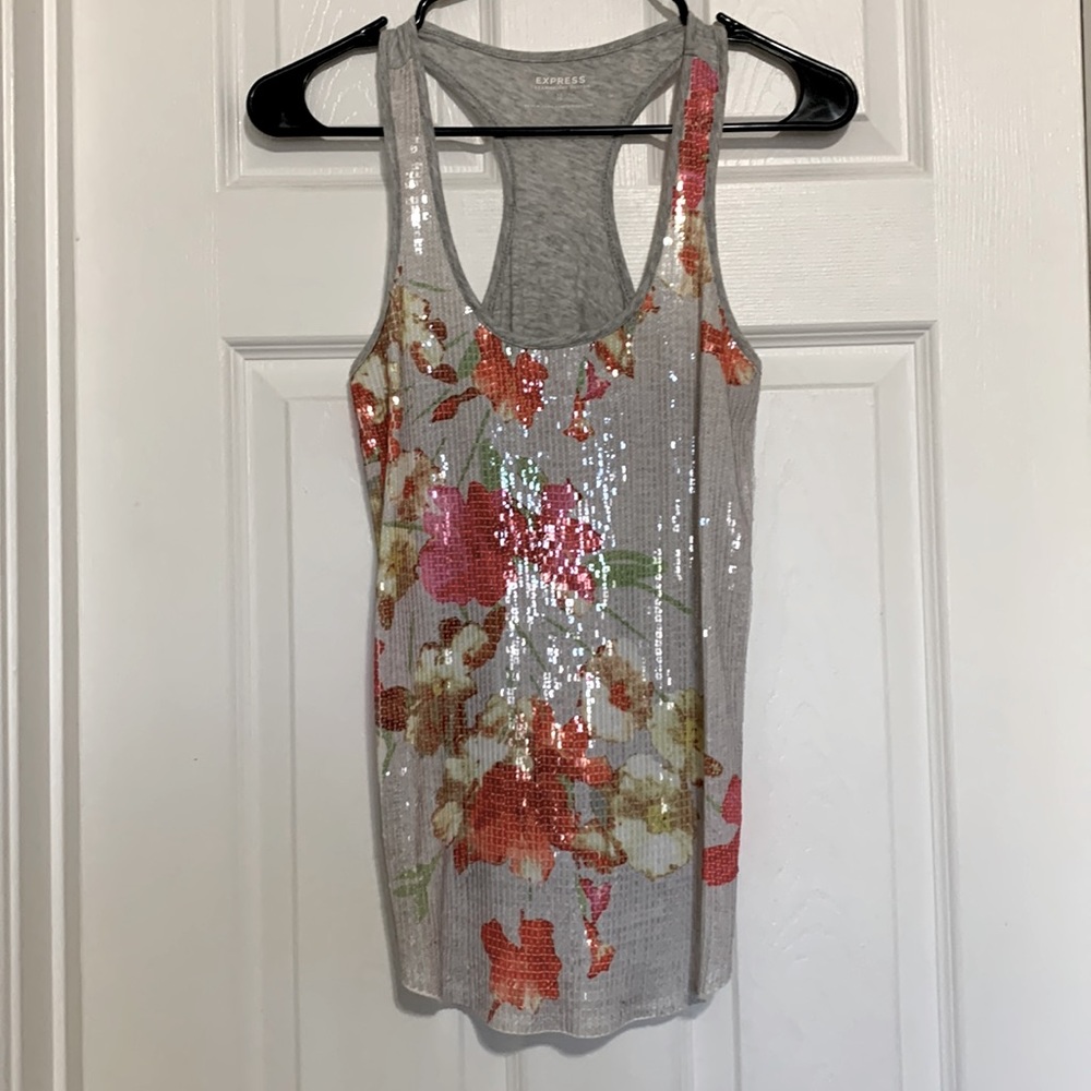 EXPRESS Sequins Floral Top 🌺